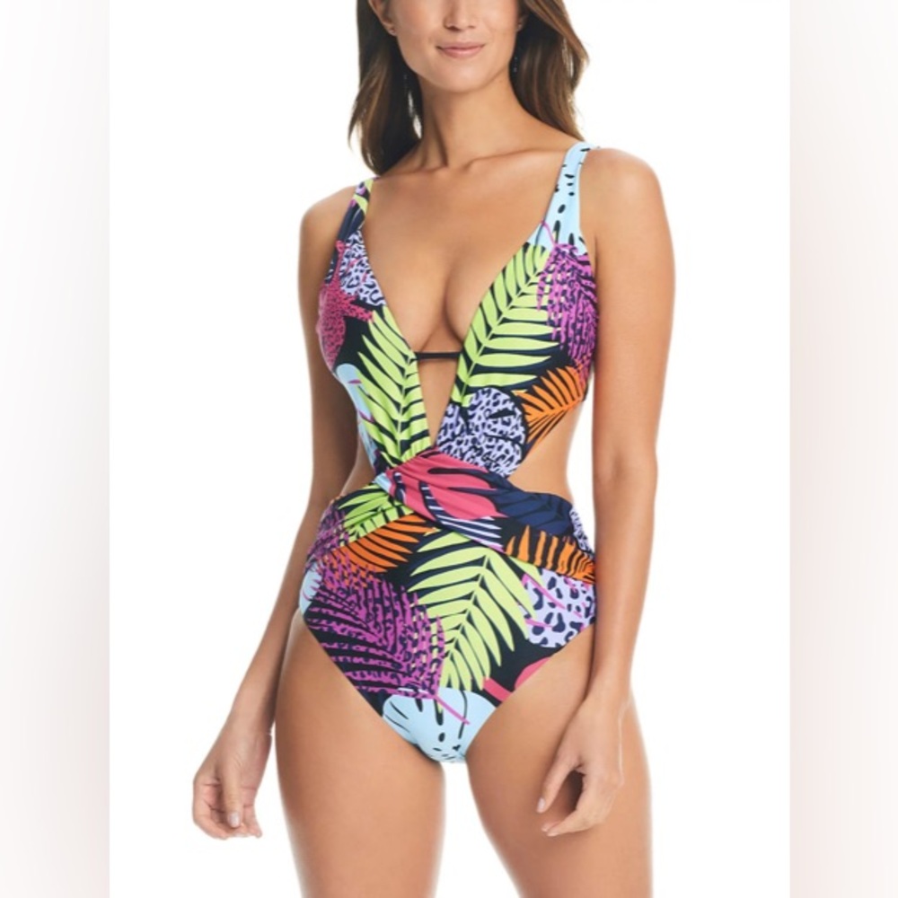 Tropical Print One-Piece Swimsuit NWT